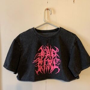 Bad Girl Metal Font Crop Top Tee 
Small Medium Large
